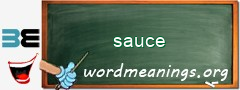 WordMeaning blackboard for sauce